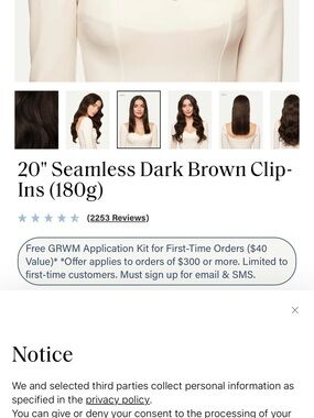 Dark Brown 20" Seamless Clip-In Hair Extensions